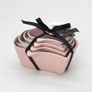 Rae Dunn Ghost Shaped Pink Ceramic Measuring Cups Set of 4 Halloween NEW